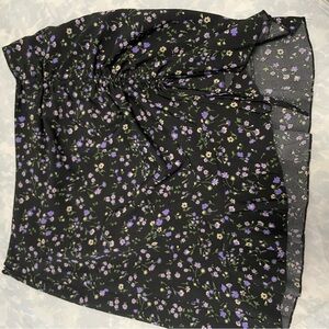 SHEIN Black and Purple Floral Skirt